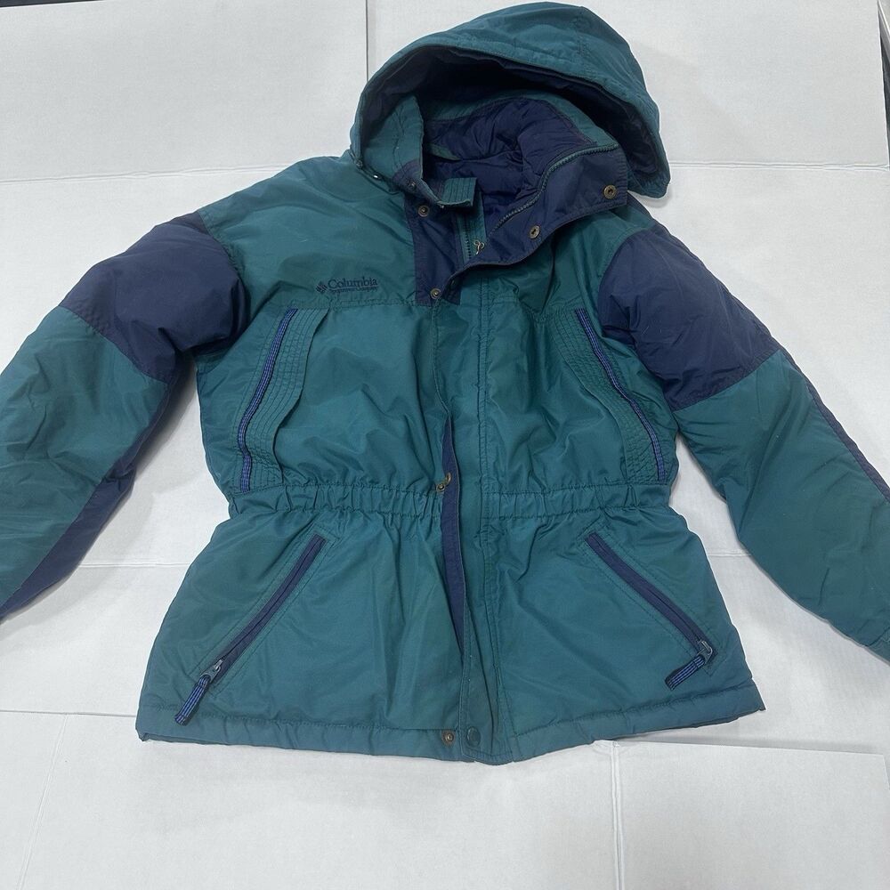 Vintage Columbia Youth L 14/16 Teal Navy 80/20 Down Puffer Jacket